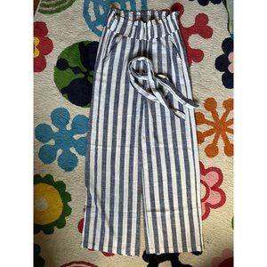 Under brand blue/white striped wide leg pants  MEDIUM